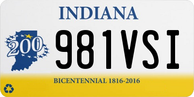 IN license plate 981VSI