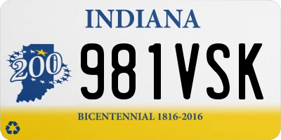 IN license plate 981VSK