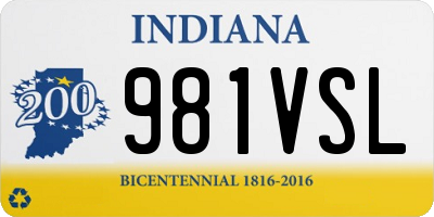 IN license plate 981VSL