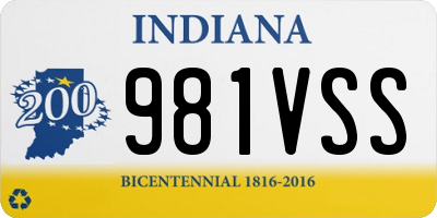 IN license plate 981VSS