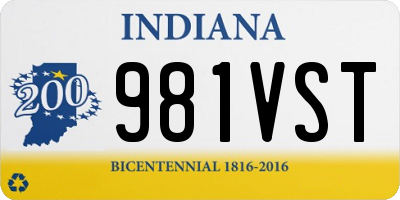 IN license plate 981VST