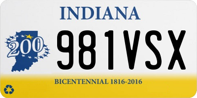 IN license plate 981VSX