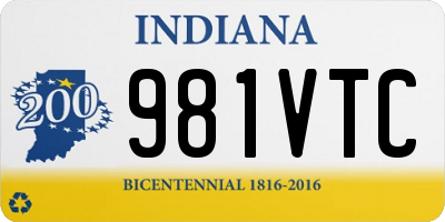 IN license plate 981VTC