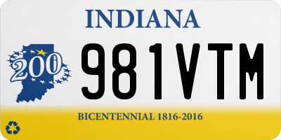 IN license plate 981VTM