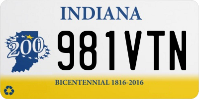 IN license plate 981VTN