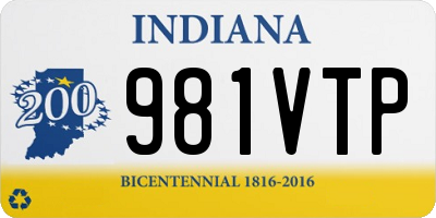 IN license plate 981VTP