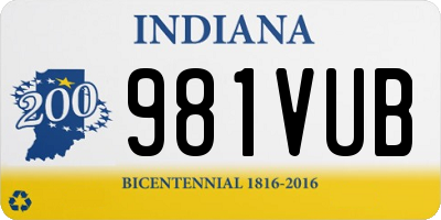 IN license plate 981VUB