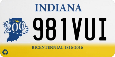 IN license plate 981VUI