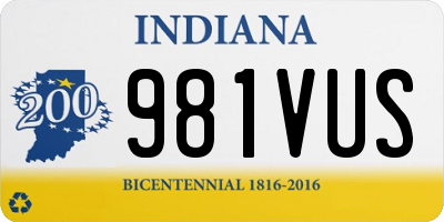 IN license plate 981VUS