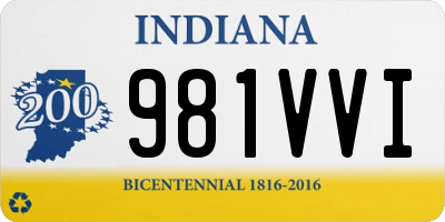 IN license plate 981VVI