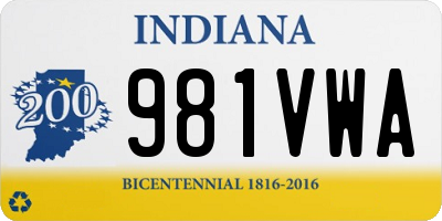 IN license plate 981VWA