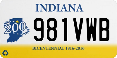 IN license plate 981VWB