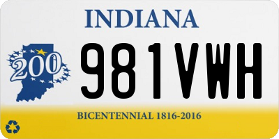 IN license plate 981VWH