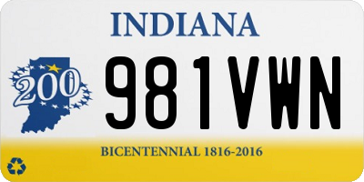 IN license plate 981VWN