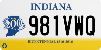 IN license plate 981VWQ