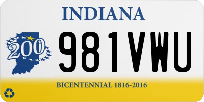 IN license plate 981VWU