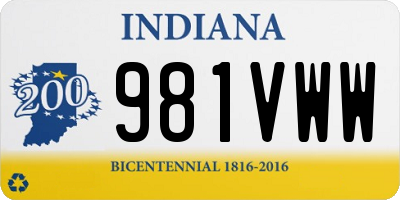 IN license plate 981VWW