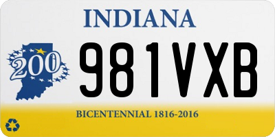 IN license plate 981VXB