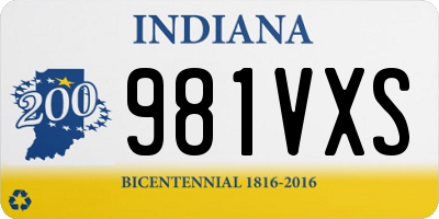 IN license plate 981VXS