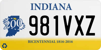 IN license plate 981VXZ