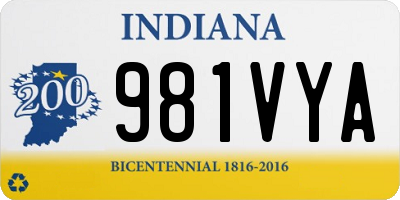 IN license plate 981VYA