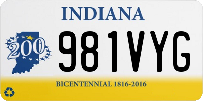 IN license plate 981VYG