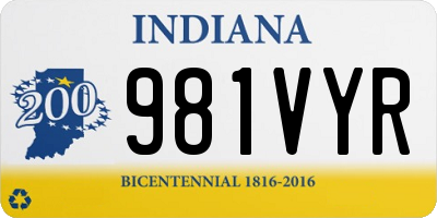 IN license plate 981VYR