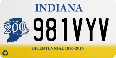 IN license plate 981VYV
