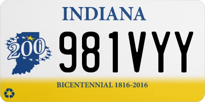 IN license plate 981VYY