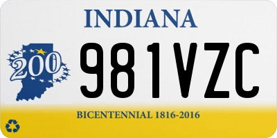 IN license plate 981VZC