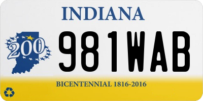 IN license plate 981WAB