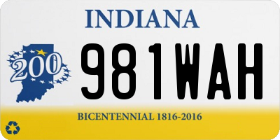 IN license plate 981WAH