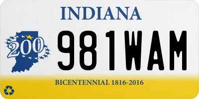 IN license plate 981WAM