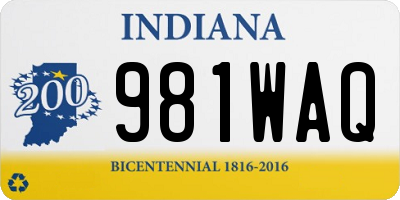 IN license plate 981WAQ