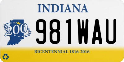IN license plate 981WAU