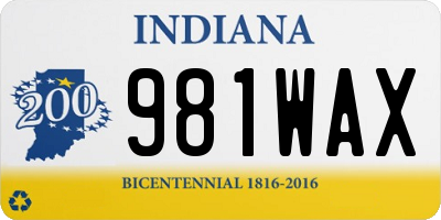 IN license plate 981WAX