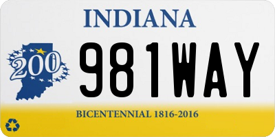 IN license plate 981WAY