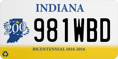 IN license plate 981WBD