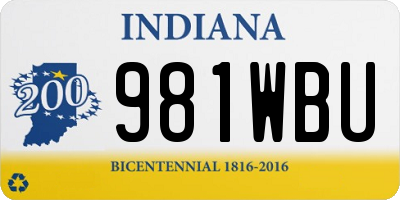 IN license plate 981WBU