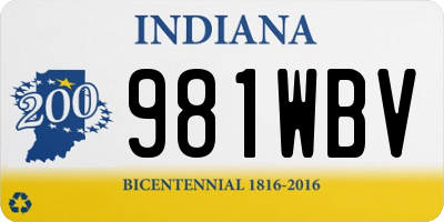 IN license plate 981WBV