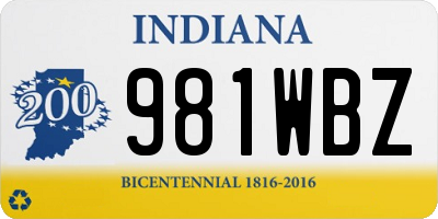 IN license plate 981WBZ