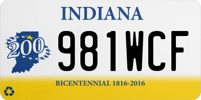 IN license plate 981WCF