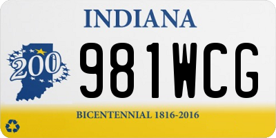 IN license plate 981WCG