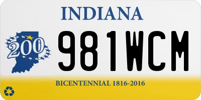 IN license plate 981WCM