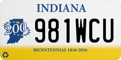 IN license plate 981WCU