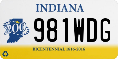 IN license plate 981WDG