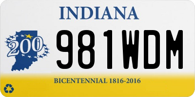 IN license plate 981WDM