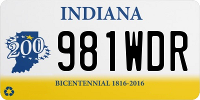 IN license plate 981WDR