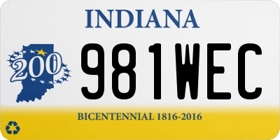 IN license plate 981WEC