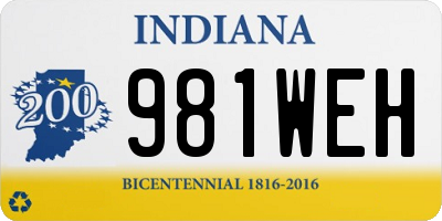 IN license plate 981WEH